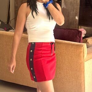 Red Topshop sporty skirt